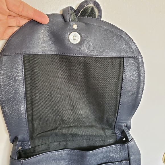 Vintage Tribeca Leather Crossbody Bag Blue Fold Over Snap Front - Picture 10 of 11